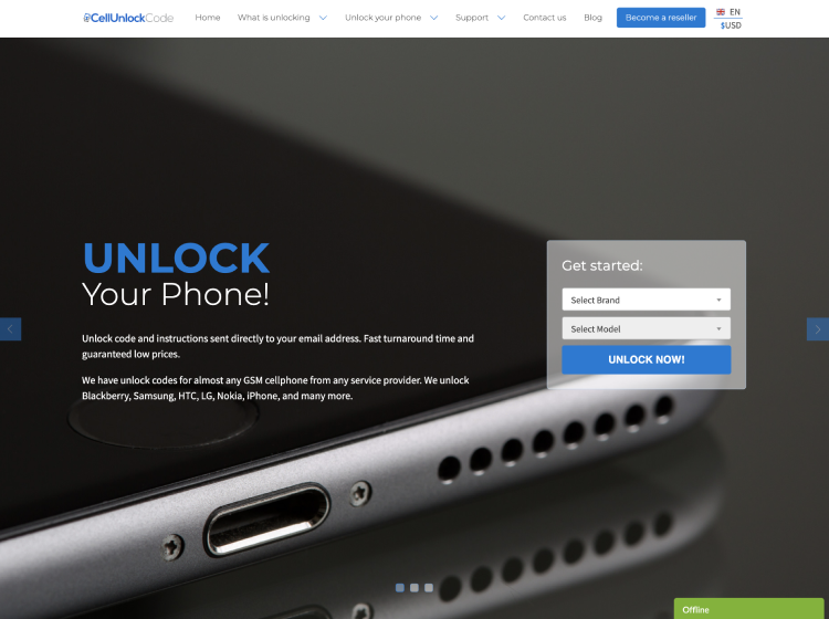 Project Screenshot - https://www.cellunlockcode.com