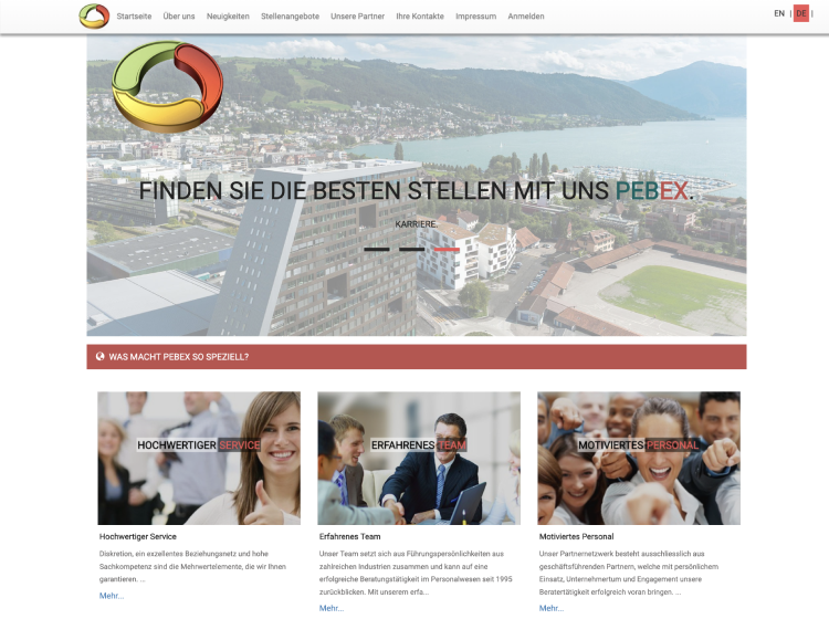 Project Screenshot - https://pebex.ch/