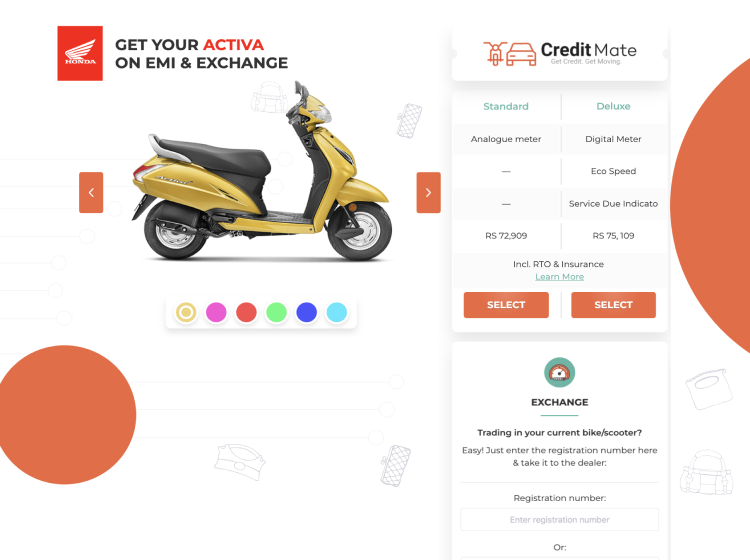 Project Screenshot - https://work.cgpsystems.cz/Small-tasks/honda-activa/V2.php