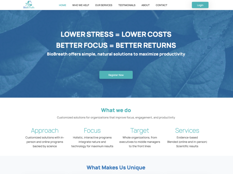Project Screenshot - https://biobreath.org