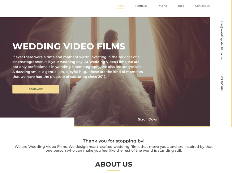 Project Screenshot - https://weddingvideofilms.com