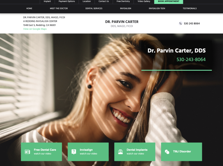 Project Screenshot - http://www.drparvincarter.com